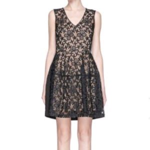 Maje Elvira Black Embroidered Mini Dress